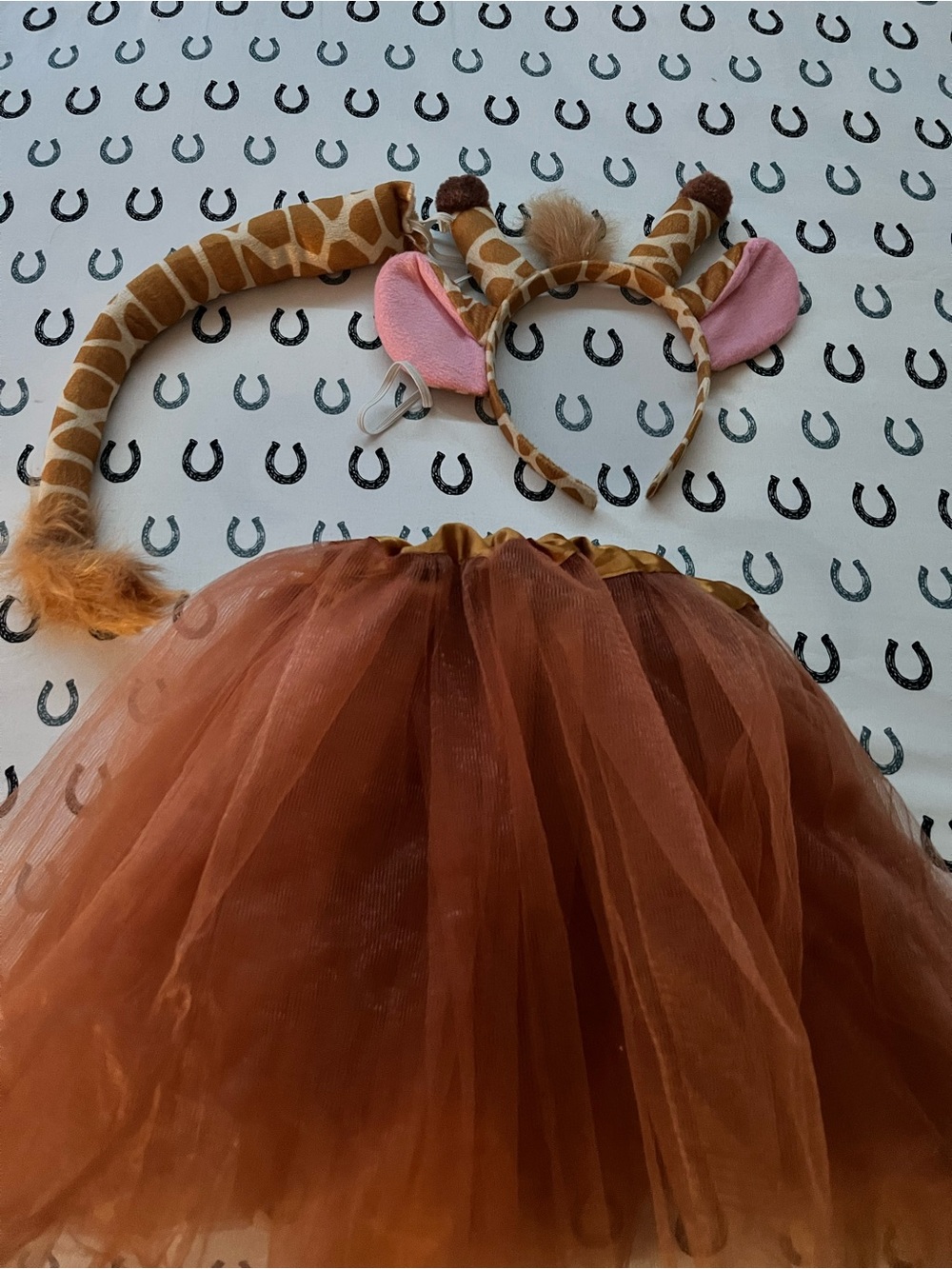 Giraffe Tutu Costume Set - Brown Giraffe Headband & Tail